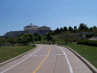 coming up to the John Shedd Aquarium